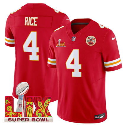 Men's Chiefs Super Bowl LIX Patch Vapor Limited Jersey - All Stitched