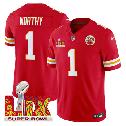 Men's Chiefs Super Bowl LIX Patch Vapor Limited Jersey - All Stitched