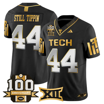 Men's Texas Tech Red Raiders 2025 Gold Vapor Limited Jersey - 100th Anniversary Patch - All Stitched
