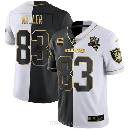 MEN'S LAS VEGAS RAIDERS INAUGURAL SEASON PATCH WHITE GOLD JERSEY - ALL STITCHED