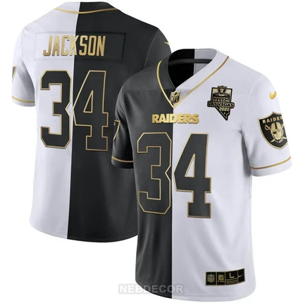 MEN'S LAS VEGAS RAIDERS INAUGURAL SEASON PATCH WHITE GOLD JERSEY - ALL STITCHED
