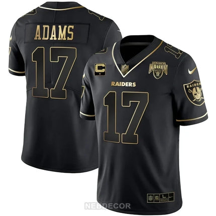 MEN'S RAIDERS NATION PATCH WHITE GOLD AND BLACK GOLD JERSEY - ALL STITCHED
