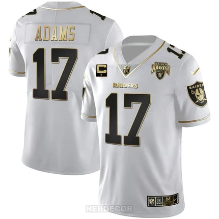 MEN'S RAIDERS NATION PATCH WHITE GOLD AND BLACK GOLD JERSEY - ALL STITCHED
