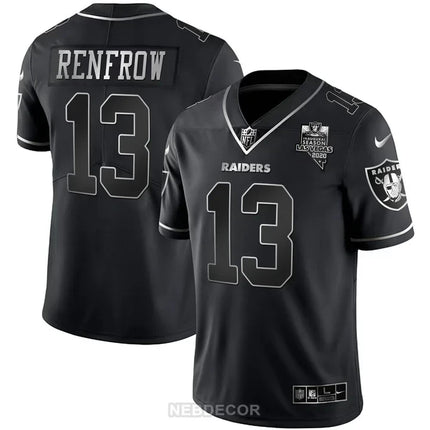 MEN'S LAS VEGAS RAIDERS INAUGURAL SEASON PATCH BLACK SILVER JERSEY - ALL STITCHED