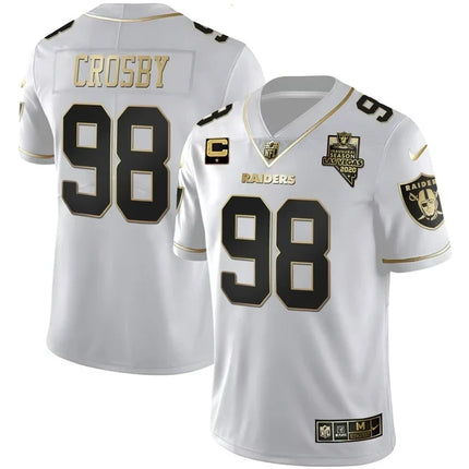 MEN'S LAS VEGAS RAIDERS INAUGURAL SEASON PATCH BLACK SILVER JERSEY - ALL STITCHED