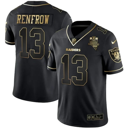 MEN'S LAS VEGAS RAIDERS INAUGURAL SEASON PATCH BLACK SILVER JERSEY - ALL STITCHED