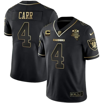 MEN'S LAS VEGAS RAIDERS INAUGURAL SEASON PATCH BLACK SILVER JERSEY - ALL STITCHED