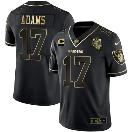 MEN'S LAS VEGAS RAIDERS INAUGURAL SEASON PATCH BLACK SILVER JERSEY - ALL STITCHED