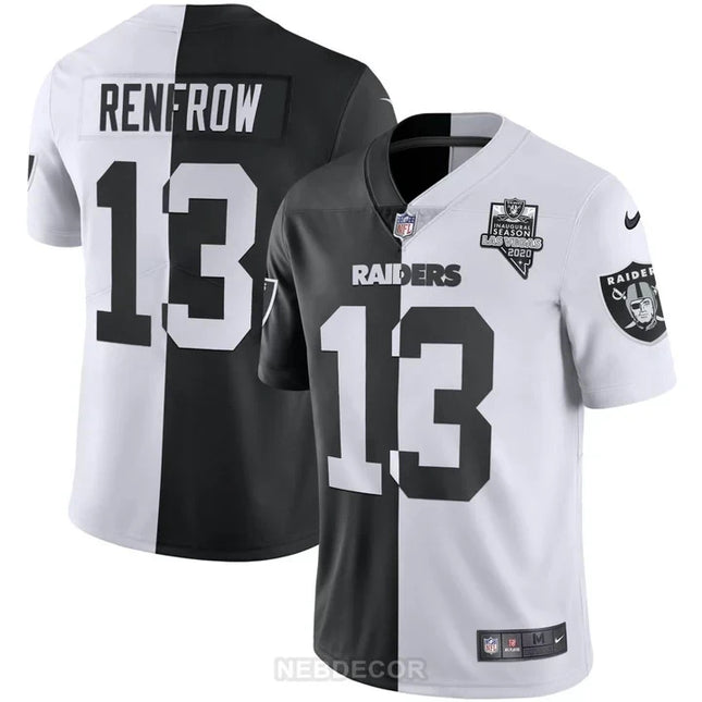 MEN'S LAS VEGAS RAIDERS INAUGURAL SEASON PATCH BLACK SILVER JERSEY - ALL STITCHED