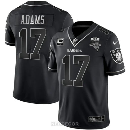 MEN'S LAS VEGAS RAIDERS INAUGURAL SEASON PATCH BLACK SILVER JERSEY - ALL STITCHED