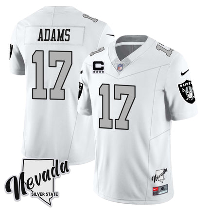 Men's Las Vegas Raiders 2023 Nevada Sliver State Patch Jersey - All Stitched