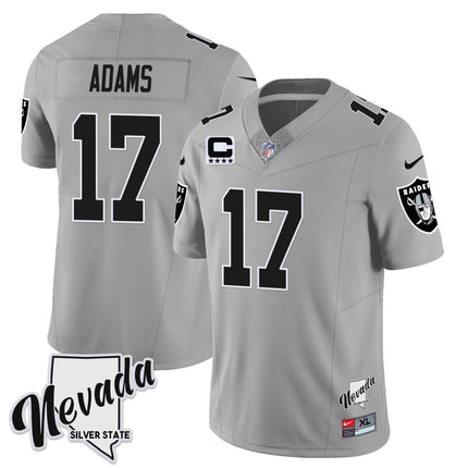 Men's Las Vegas Raiders 2023 Nevada Sliver State Patch Jersey - All Stitched
