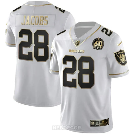 MEN'S RAIDERS 60TH SEASON PATCH GOLD & SPLIT JERSEY - ALL STITCHED