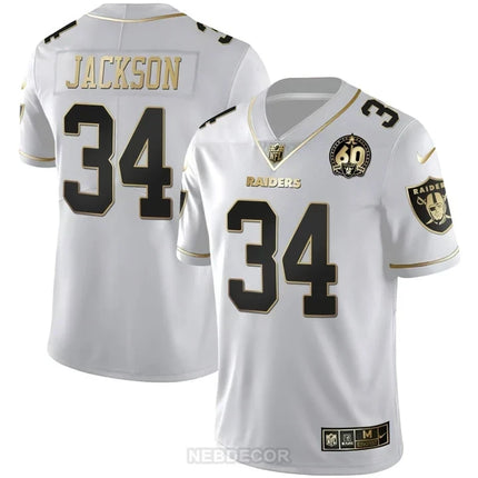 MEN'S RAIDERS 60TH SEASON PATCH GOLD & SPLIT JERSEY - ALL STITCHED