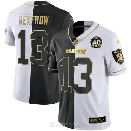MEN'S RAIDERS 60TH SEASON PATCH GOLD & SPLIT JERSEY - ALL STITCHED