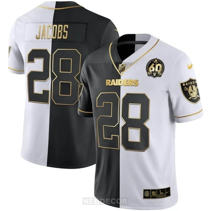 MEN'S RAIDERS 60TH SEASON PATCH GOLD & SPLIT JERSEY - ALL STITCHED