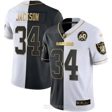 MEN'S RAIDERS 60TH SEASON PATCH GOLD & SPLIT JERSEY - ALL STITCHED