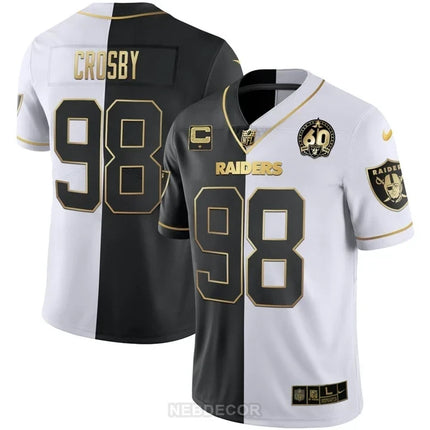 MEN'S RAIDERS 60TH SEASON PATCH GOLD & SPLIT JERSEY - ALL STITCHED