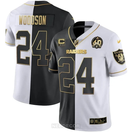 MEN'S RAIDERS 60TH SEASON PATCH GOLD & SPLIT JERSEY - ALL STITCHED