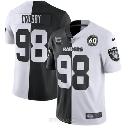 MEN'S RAIDERS 60TH SEASON PATCH GOLD & SPLIT JERSEY - ALL STITCHED