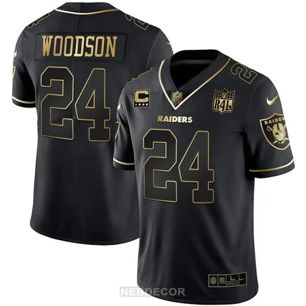 MEN'S LAS VEGAS RAIDERS RAIDER4LIFE PATCH WHITE GOLD AND BLACK GOLD JERSEY - ALL STITCHED