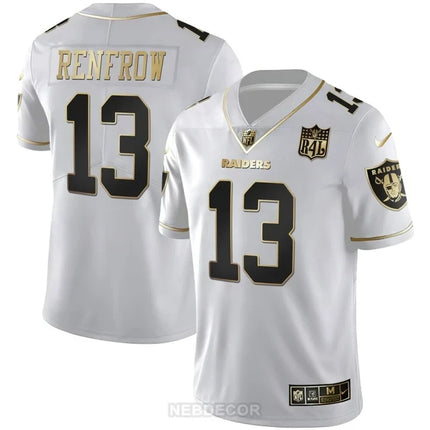 MEN'S LAS VEGAS RAIDERS RAIDER4LIFE PATCH WHITE GOLD AND BLACK GOLD JERSEY - ALL STITCHED
