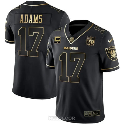MEN'S LAS VEGAS RAIDERS RAIDER4LIFE PATCH WHITE GOLD AND BLACK GOLD JERSEY - ALL STITCHED
