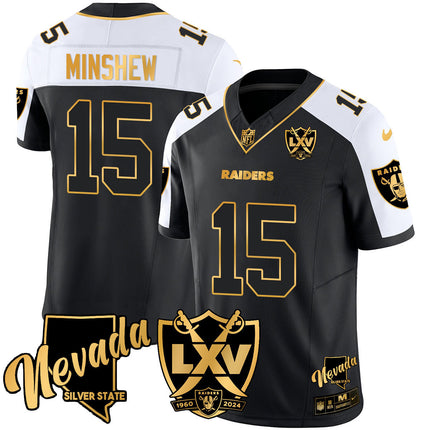 Men's Raiders 2024 Vapor Limited Gold Jersey - 65th Anniversary - All Stitched