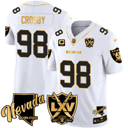 Men's Raiders 2024 Vapor Limited Gold Jersey - 65th Anniversary - All Stitched