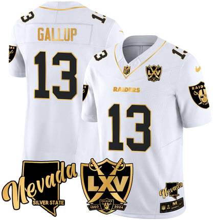 Men's Raiders 2024 Vapor Limited Gold Jersey - 65th Anniversary - All Stitched
