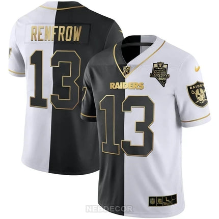 MEN'S LAS VEGAS RAIDERS INAUGURAL SEASON PATCH SPLIT GOLD JERSEY - ALL STITCHED