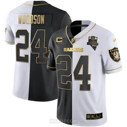 MEN'S LAS VEGAS RAIDERS INAUGURAL SEASON PATCH SPLIT GOLD JERSEY - ALL STITCHED