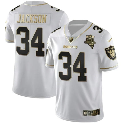 MEN'S LAS VEGAS RAIDERS INAUGURAL SEASON PATCH SPLIT GOLD JERSEY - ALL STITCHED
