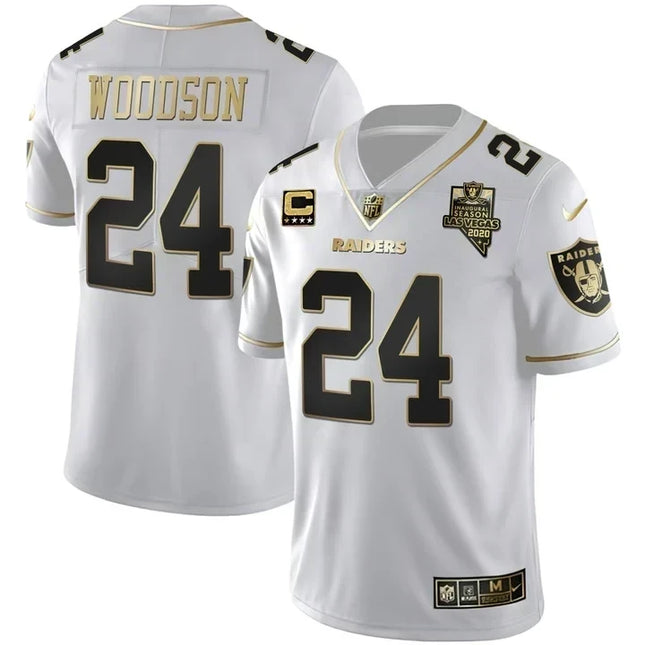 MEN'S LAS VEGAS RAIDERS INAUGURAL SEASON PATCH SPLIT GOLD JERSEY - ALL STITCHED