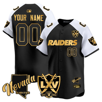 Custom Name/Gender Raiders 2024 Baseball Limited Gold Jersey - 65th Anniversary - All Stitched