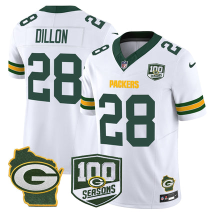 Men's Green Bay Packers 100th Season & Home Patch Vapor Limited Jersey - All Stitched