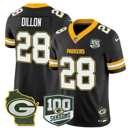Men's Green Bay Packers 100th Season & Home Patch Vapor Limited Jersey - All Stitched