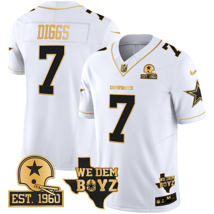 Men's Cowboys Est. 1960 & We Dem Boyz Patch Gold Vapor Limited Jersey V2 - All Stitched