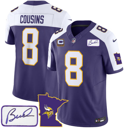 Men's Vikings Bud Grant Patch Classic Limited Jersey V2 - All Stitched