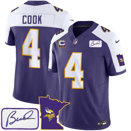 Men's Vikings Bud Grant Patch Classic Limited Jersey V2 - All Stitched