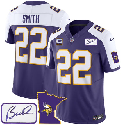 Men's Vikings Bud Grant Patch Classic Limited Jersey V2 - All Stitched