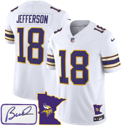 Men's Vikings Bud Grant Patch Classic Limited Jersey V2 - All Stitched