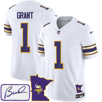 Men's Vikings Bud Grant Patch Classic Limited Jersey V2 - All Stitched