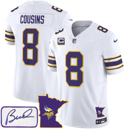 Men's Vikings Bud Grant Patch Classic Limited Jersey V2 - All Stitched