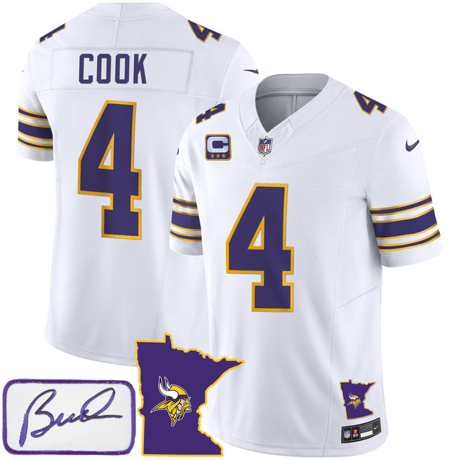 Men's Vikings Bud Grant Patch Classic Limited Jersey V2 - All Stitched