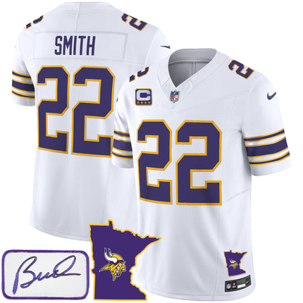 Men's Vikings Bud Grant Patch Classic Limited Jersey V2 - All Stitched