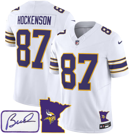 Men's Vikings Bud Grant Patch Classic Limited Jersey V2 - All Stitched