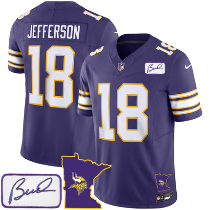Men's Vikings Bud Grant Patch Classic Limited Jersey V2 - All Stitched