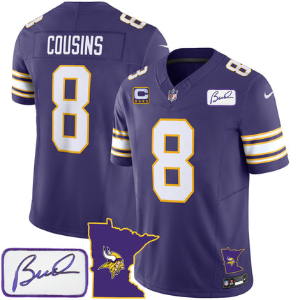 Men's Vikings Bud Grant Patch Classic Limited Jersey V2 - All Stitched