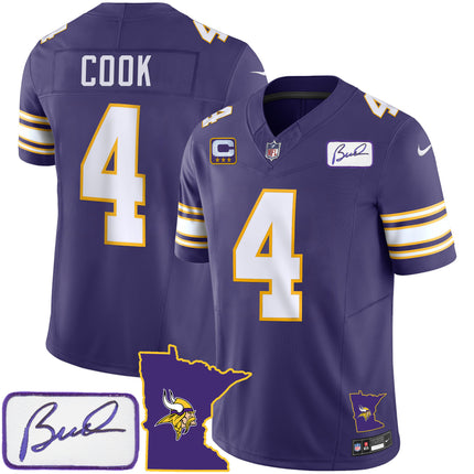 Men's Vikings Bud Grant Patch Classic Limited Jersey V2 - All Stitched